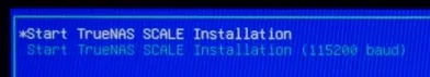 Start TrueNas Installation
