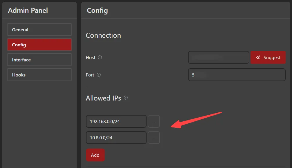 WG Easy Admin Panel Config