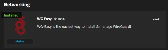 WG Easy App in TrueNas Scale
