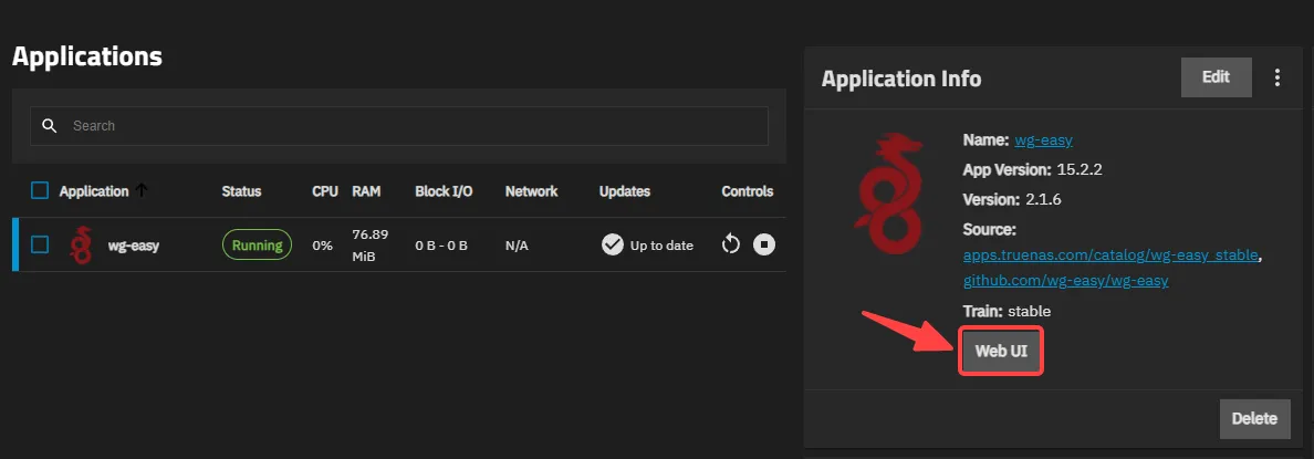 WG Easy Application Info